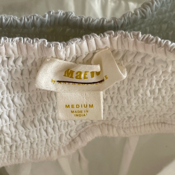 Anthropologie Maeve Large Sleeveless Eyelet Romper White 100% Cotton Shell - Picture 6 of 12